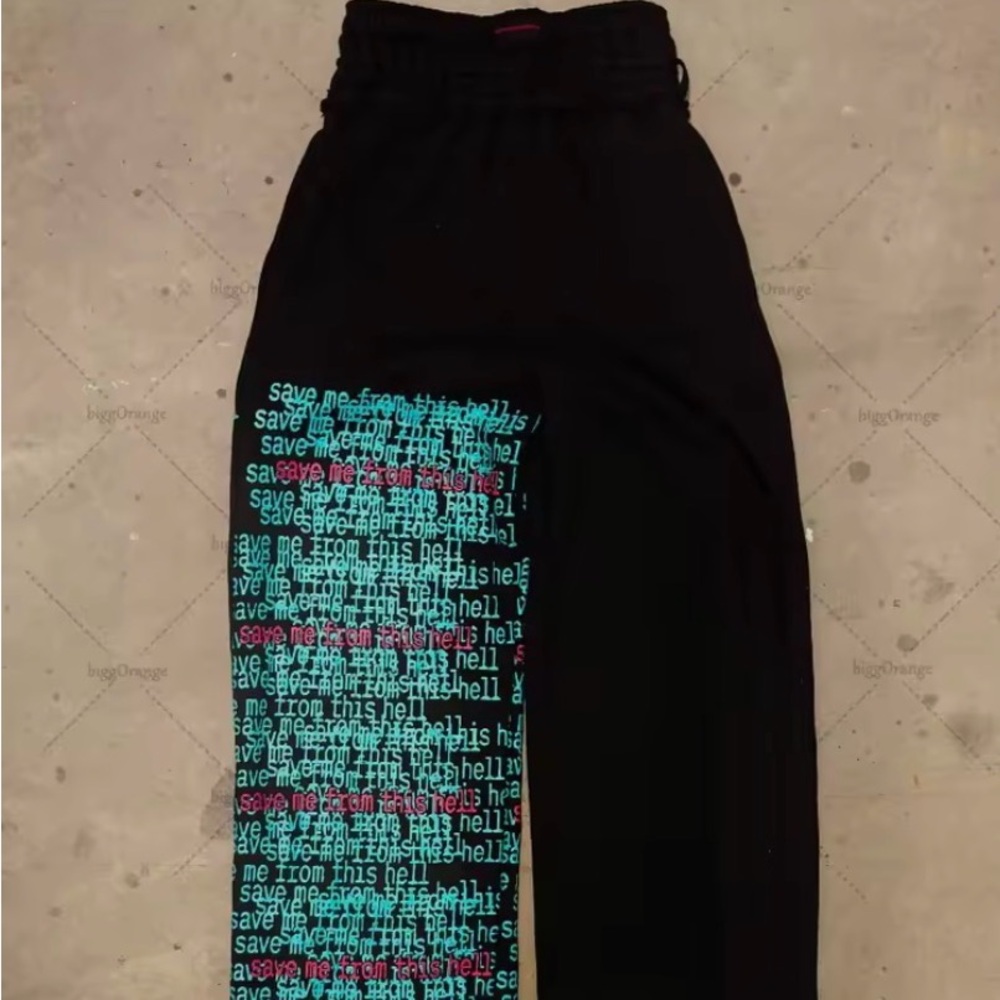 8 Other Reasons Black and Blue Joggers with Asymmetrical Design